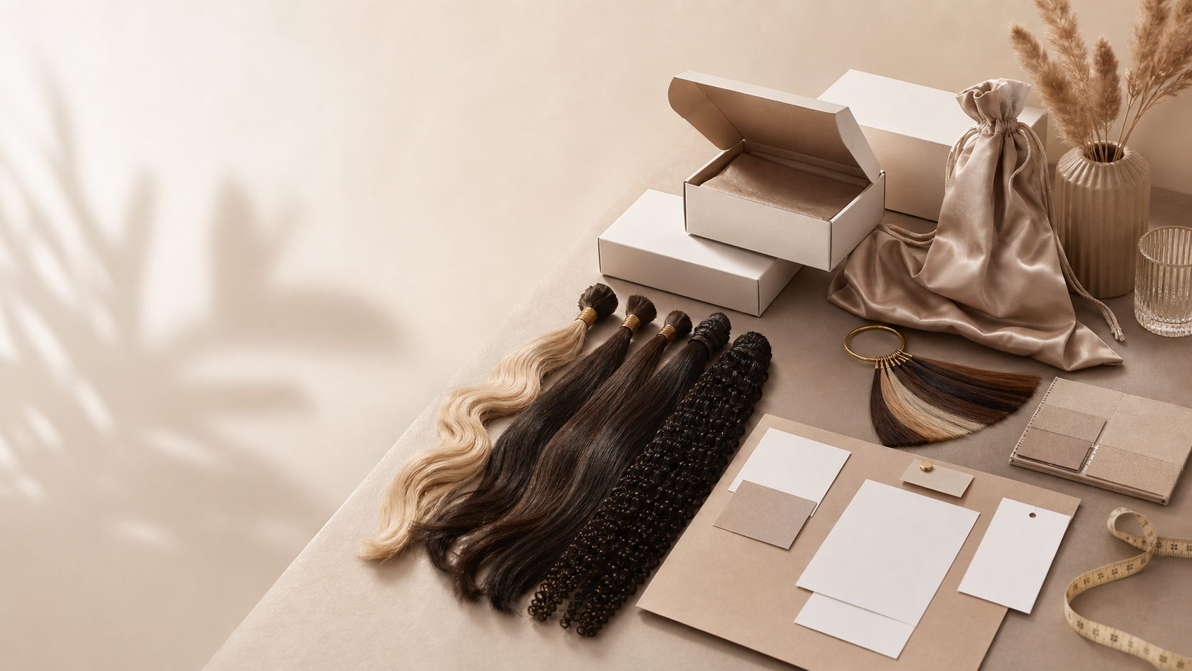 Private-label human hair extension packaging and sample planning